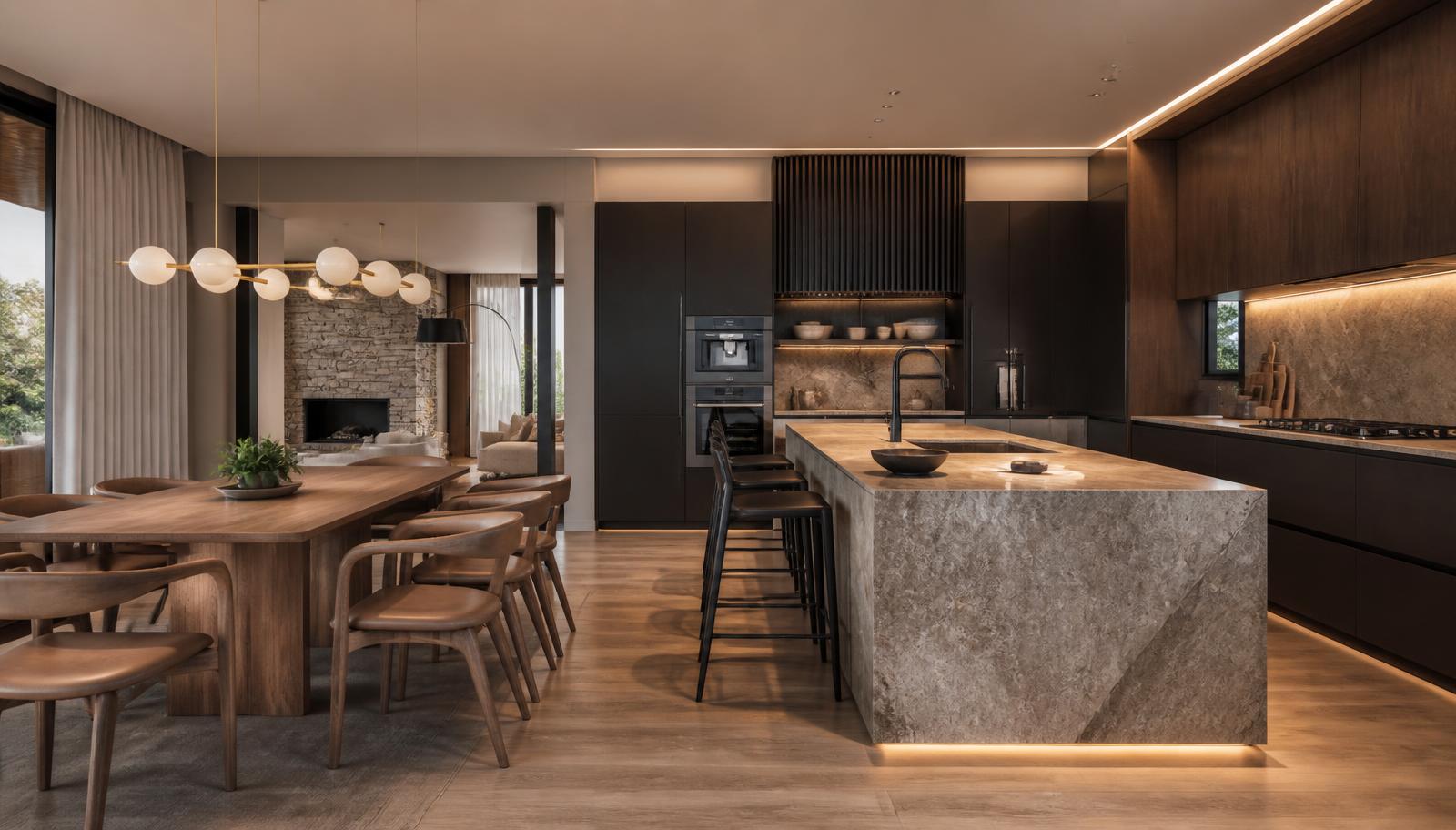 Cozinha e sala de jantar integradas